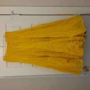 25 yard 4 tiered yellow cotton dance skirt